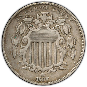 SOLD United States 1867 5 Cents Shield Nickel Coin