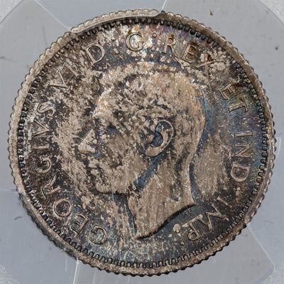 Canada 1937 10 Cents Dime Silver Coin - PCGS MS-66 Lovely Toning
