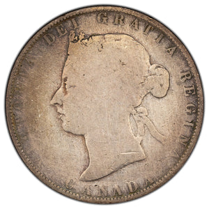 SOLD Canada 1881-H 50 Cents Half Dollar Silver Coin - Good