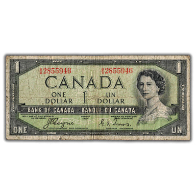 $1 1954 Bank of Canada Note Devil Face Coyne-Towers B/A Prefix BC-29a