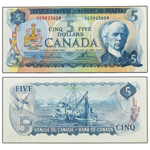 $5 1972 Bank of Canada Note Lawson-Bouey SG Prefix BC-48b - UNC