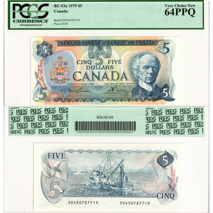 SOLD $5 1979 Bank of Canada Note BC-53a - PCGS Ch UNC-64 PPQ