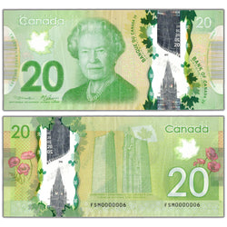 $20 2012 Bank of Canada Note FSM Prefix Low Serial #6 BC-71a-i - VF+