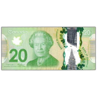 SOLD $20 2012 Bank of Canada Note FSM Prefix Low Serial #6 BC-71a-i - VF+