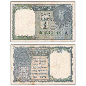SOLD India 1940 1 One Rupee Note P #25d - Light Staining