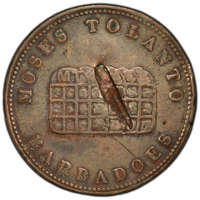SOLD Barbados C.1830 Freedom Without Slavery Moses Tolanto Token - Damaged