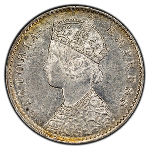 SOLD India 1901 C 2 Annas Silver Coin KM #488