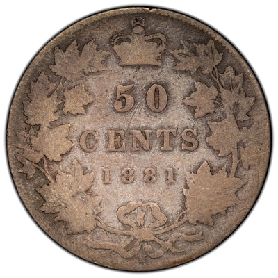 Canada 1881-H 50 Cents Half Dollar Silver Coin - Good