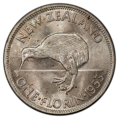 New Zealand 1953 Florin Coin