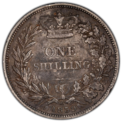 Great Britain 1839 Shilling Silver Coin KM #734