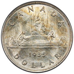 SOLD Canada 1935 Double Voyager $1 Silver Dollar Coin First Year of Issue! - Choice Uncirculated