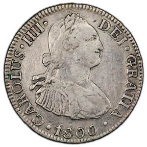 SOLD Mexico 1800 Mo-FM 2 Reales Silver Coin KM #91 - Light Scratches