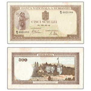 SOLD Romania 1941 500 Lei P #51a - EF/AU