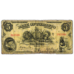 $5 1937 Bank of Toronto Canada Chartered Note #715-24-04 - Many Tears