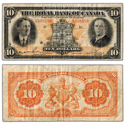 $10 1927 Royal Bank of Canada Chartered Note #630-14-08 - Fine