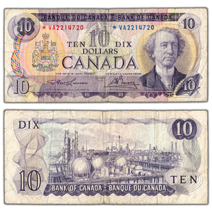 SOLD $10 1971 Bank of Canada Note *VA Replacement Prefix BC-49cA - Fine