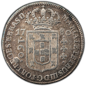SOLD Brazil 1780 160 Reis Silver Coin KM #205 - Minor Damage