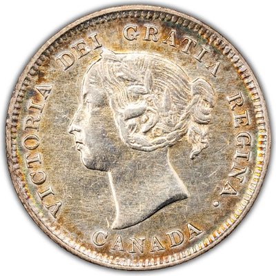 Canada 1889 5 Cents Silver Coin - Cleaned