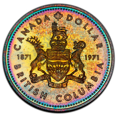 Canada 1971 BC Commemorative Silver Coin $1 Silver Dollar Coin - Nice Colour!