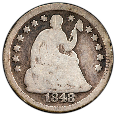 United States 1848-O Seated Liberty Half Dime Silver Coin