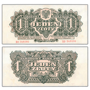 SOLD Poland 1944 1 One Złoty Note P #105a - Uncirculated