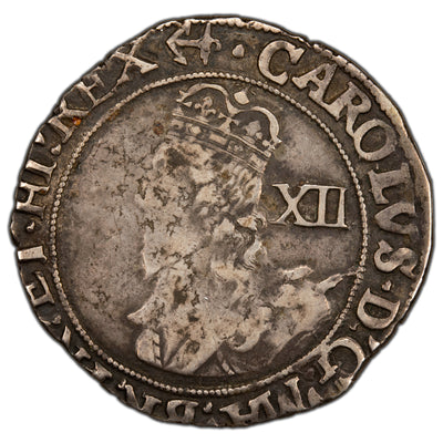 SOLD Great Britain 1638-9 Charles I Shilling Hammered Silver Coin mm. Anchor Left S-2797