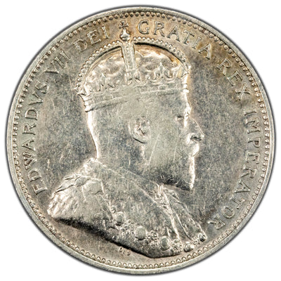 Canada 1910 25 Cents Quarter Silver Coin - ICCS VF-20
