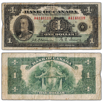 $1 1935 Bank of Canada Note English Text BC-1 - VG