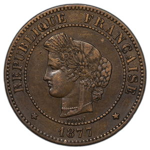 SOLD France 1877-A 5 Centimes Coin KM #821.1