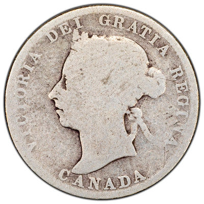 Canada 1891 25 Cents Quarter Silver Coin - aG