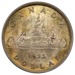 SOLD Canada 1935 Double Voyager / Double XXV $1 Silver Dollar Coin - Choice Uncirculated