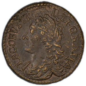SOLD Ireland 1689 March James II 1/2 Crown Gun Money Coin