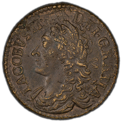 SOLD Ireland 1689 March James II 1/2 Crown Gun Money Coin