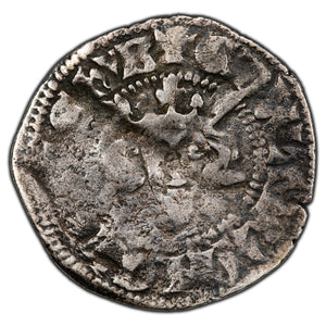 SOLD Great Britain 1306-7 Edward I One Penny Silver Coin Class 10 Durham Mint - Damaged
