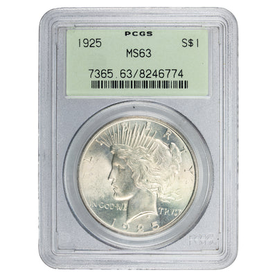 SOLD United States 1924 $1 Peace Dollar Silver Coin - PCGS MS-63