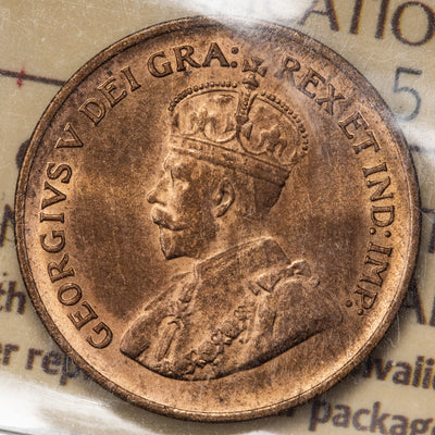 SOLD Canada 1934 1 Small Cent Coin - ICCS MS-65 Red