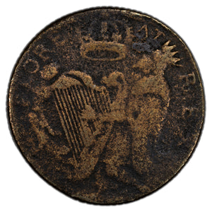 SOLD Ireland c.1628 St. Patrick's Halfpenny Coin S #6567 - Env. Damage