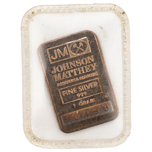 SOLD Johnson Matthey JM 1 Gram .999 Silver Bar - Sealed