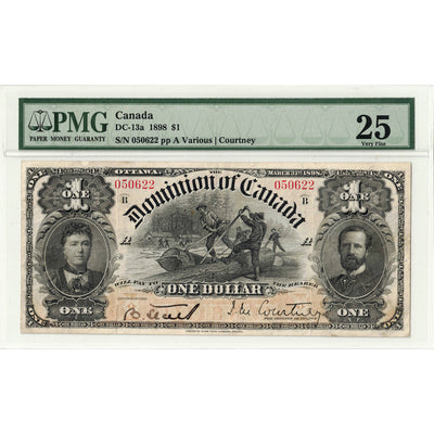 $1 1898 Dominion of Canada Note Courtney Series B DC-13a - PMG VF-25