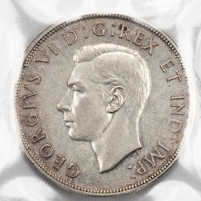 SOLD Canada 1947 Pointed 7 w/ Dot $1 Silver Dollar Coin - ICCS VF-30