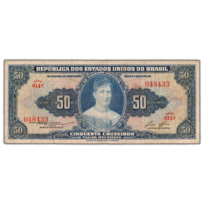 SOLD Brazil ND (1956-59) 50 Cruzeiros Note P #152b