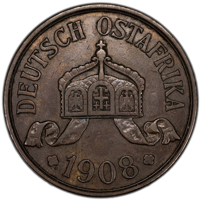 SOLD German East Africa 1908 5 Five Heller Coin