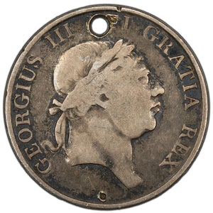 SOLD Great Britain 1812 3 Shillings Bank Token Silver Coin KM #Tn5 - Holed
