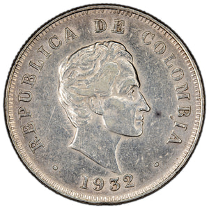 SOLD Colombia 1932-B 50 fifty Centavos Silver Coin