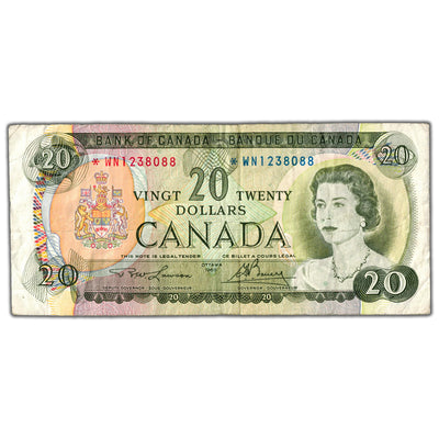 $20 1969 Bank of Canada Note *WN Replacement Prefix BC-50bA - F/VF