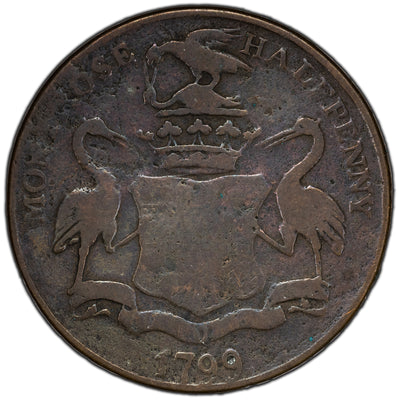 Great Britain 1799 1/2 Half Penny Token Lunatic Hospital D&H #33