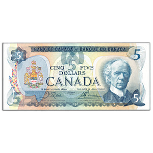 SOLD $5 1979 Bank of Canada Note Crow-Bouey BC-53b - AU/UNC