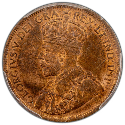 Canada 1916 1c Large Cent Coin - PCGS MS-64 RB