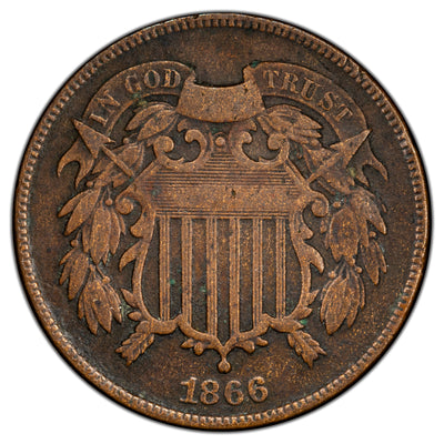 United States 1866 2 Cents Coin