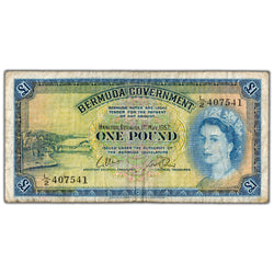Bermuda 1957 1 One Pound Note P #20 - Circulated